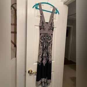 INC Elegant Black and Cream Patterned Dress